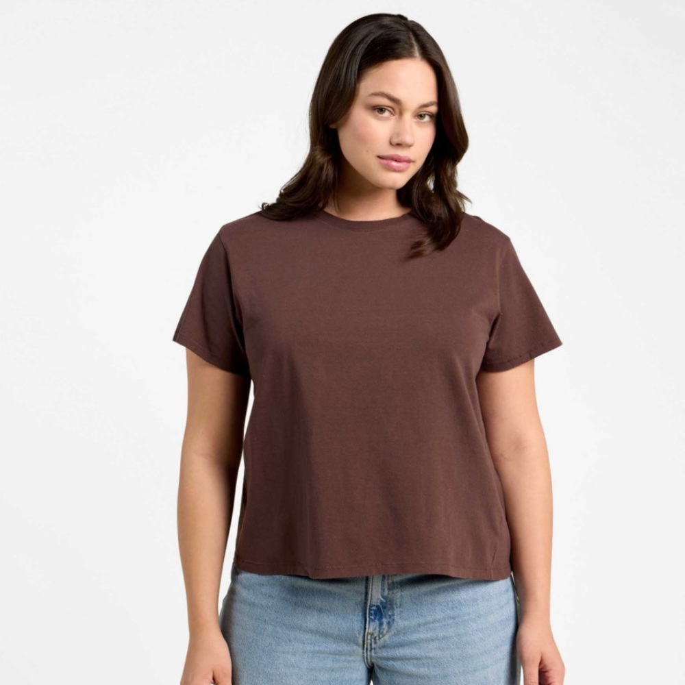 Nuuds Vintage Cotton Everyday T-Shirt Coffee Sz S